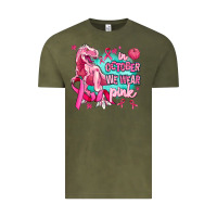 Vintage Olive dinosaur  in october we wear pink Vintage Tee - AdoDesignShop