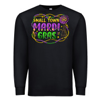 Black small town mardi gras Premium Sweatshirt - LillyAllenDesigns