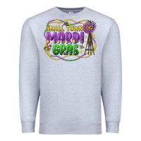 Heather Grey small town mardi gras Premium Sweatshirt - LillyAllenDesigns