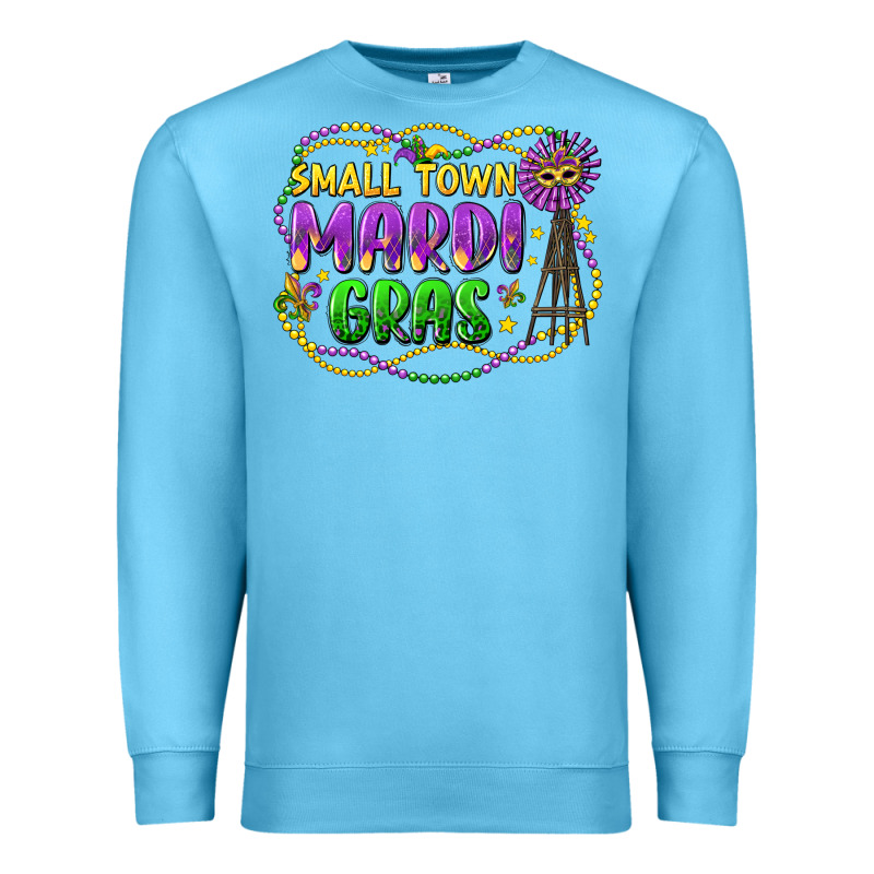 Small Town Mardi Gras Premium Sweatshirt by LillyAllenDesigns | Teevron