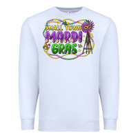 White small town mardi gras Premium Sweatshirt - LillyAllenDesigns