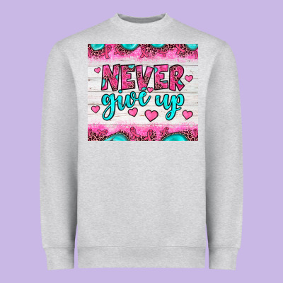 Never Give Up Heavyweight Sweatshirt Designed By Jahusdesignshop