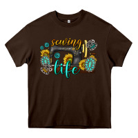 Chocolate Brown sewing life western Heavy Core Tee - texasbilliewilder