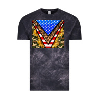 Cloud Black american sunflower and camouflage Vintage Tee - AdoDesignShop