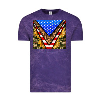 Cloud Purple american sunflower and camouflage Vintage Tee - AdoDesignShop