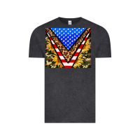 Vintage Black american sunflower and camouflage Vintage Tee - AdoDesignShop