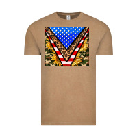 American Sunflower And Camouflage Vintage Tee | Teevron