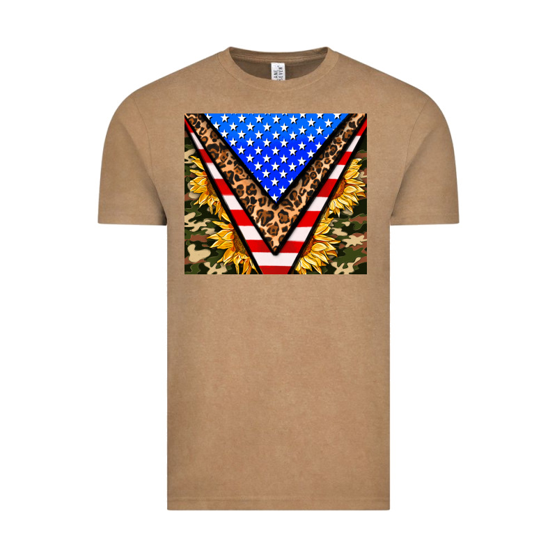 American Sunflower And Camouflage Vintage Tee by AdoDesignShop | Teevron