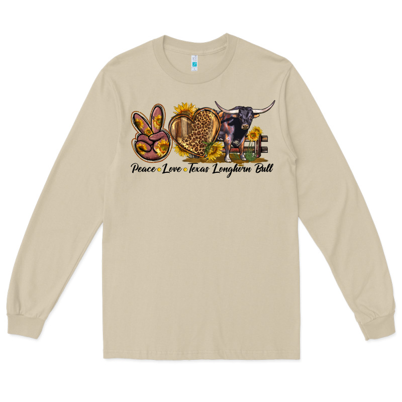 Peace Love Texas Longhorn Bull Long Sleeve Tee by LillyAllenDesigns | Teevron