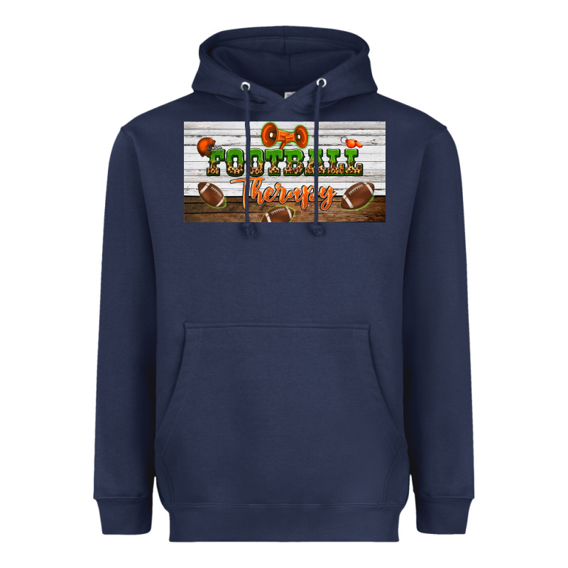 Football Therapy License Plate Heavyweight Hoodie by BundleAndBundleShop | Teevron