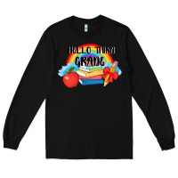 Black back to school hello third grade 3200x2400 Long Sleeve Tee - AdoDesignShop