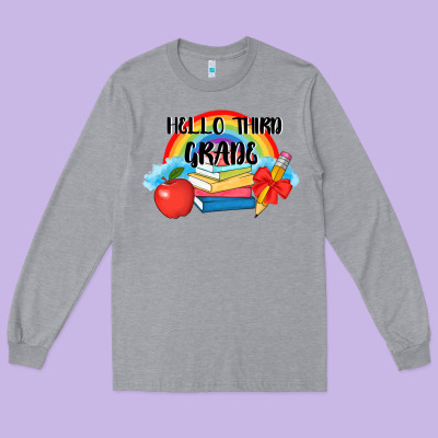 Back To School Hello Third Grade 3200x2400 Long Sleeve Tee Designed By Adodesignshop