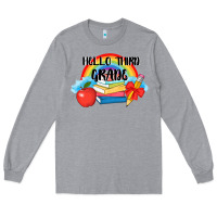 Heather Grey back to school hello third grade 3200x2400 Long Sleeve Tee - AdoDesignShop