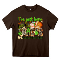 Chocolate Brown im just here for the snacks basketball brother Heavy Core Tee - Zillion Design Studio