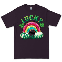 Plum Lucky and blessed rainbow Premium Tee - RanaPortraitStore
