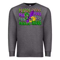 Charcoal Heather mardi gras with fleur de lis Premium Sweatshirt - LillyAllenDesigns