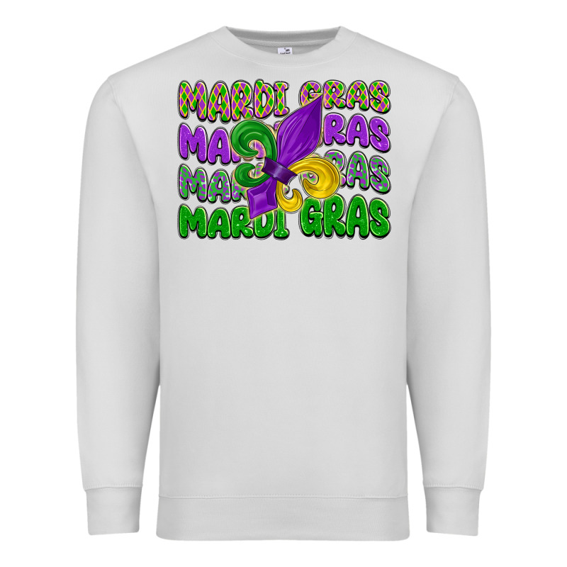 Mardi Gras With Fleur De Lis Premium Sweatshirt by LillyAllenDesigns | Teevron