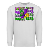 Dove Grey mardi gras with fleur de lis Premium Sweatshirt - LillyAllenDesigns