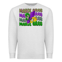 Oatmeal Heather mardi gras with fleur de lis Premium Sweatshirt - LillyAllenDesigns