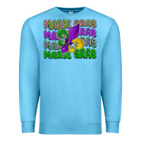 Ocean Blue mardi gras with fleur de lis Premium Sweatshirt - LillyAllenDesigns
