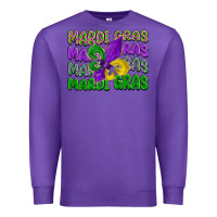 Purple mardi gras with fleur de lis Premium Sweatshirt - LillyAllenDesigns