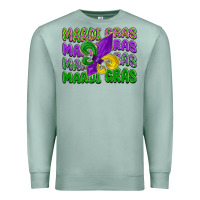 Seafoam mardi gras with fleur de lis Premium Sweatshirt - LillyAllenDesigns