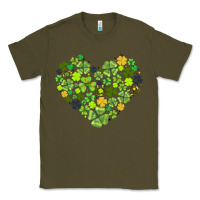 Army Green heart shaped clover Classic Tee - AdoDesignShop
