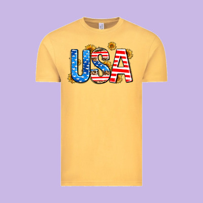 Usa Sunflower Vintage Tee Designed By Adodesignshop