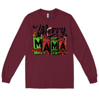 Burgundy merry mama Christmas Long Sleeve Tee - Jasminsmagicworld