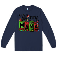Navy merry mama Christmas Long Sleeve Tee - Jasminsmagicworld