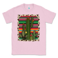 Bubblegum Pink serape cowhide cacti Classic Tee - RanaPortraitStore