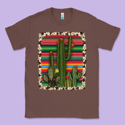 Serape Cowhide Cacti Classic Tee Designed By Ranaportraitstore