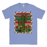 Colony Blue serape cowhide cacti Classic Tee - RanaPortraitStore