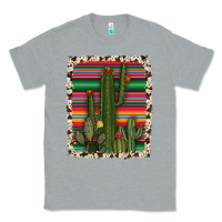 Heather Grey serape cowhide cacti Classic Tee - RanaPortraitStore