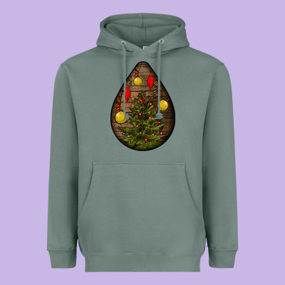 Christmas  Teardrop Heavyweight Hoodie Designed By Bundleandbundleshop