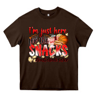 Chocolate Brown im just here for the snacks basketball sister Heavy Core Tee - Zillion Design Studio