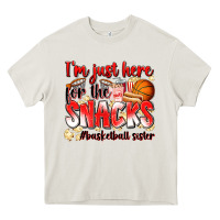 Cream im just here for the snacks basketball sister Heavy Core Tee - Zillion Design Studio