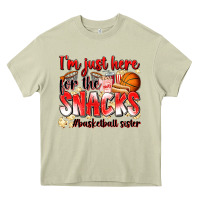 Im Just Here For The Snacks Basketball Sister Heavy Core Tee | Teevron
