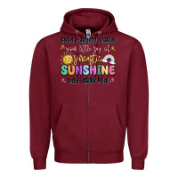 Burgundy good morning world your little ray of sarcastic Zipper Hoodie - MaliasSmallBusiness