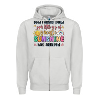 Dove Grey good morning world your little ray of sarcastic Zipper Hoodie - MaliasSmallBusiness
