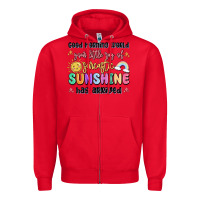 Red good morning world your little ray of sarcastic Zipper Hoodie - MaliasSmallBusiness