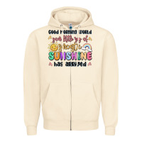 Sandshell good morning world your little ray of sarcastic Zipper Hoodie - MaliasSmallBusiness