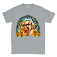 Heather Grey golden retriever rainbow Classic Tee - Artiststas