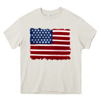 Cream american flag Heavy Core Tee - Artiststas