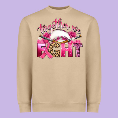 Breast Cancer Together We Fight With Baseball Heavyweight Sweatshirt Designed By Artiststas