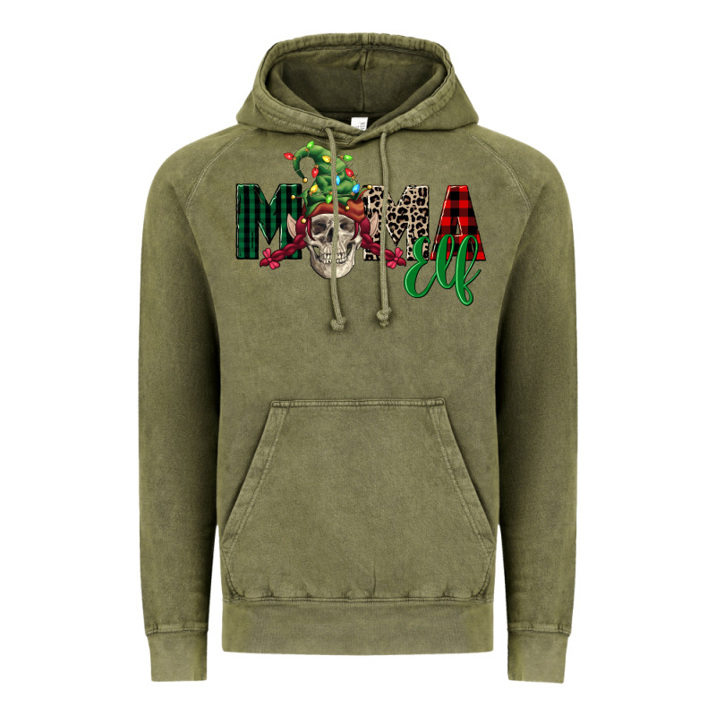 Mama Elf Skull Vintage Hoodie by FaDigitalArtStudio | Teevron