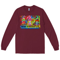 Burgundy accept understand love autism awareness western background Long Sleeve Tee - BarkalooDesign