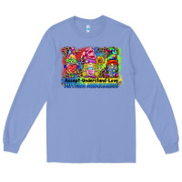Colony Blue accept understand love autism awareness western background Long Sleeve Tee - BarkalooDesign