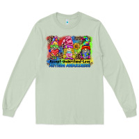 Matcha accept understand love autism awareness western background Long Sleeve Tee - BarkalooDesign
