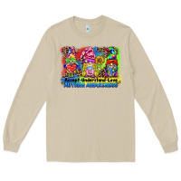 Mushroom accept understand love autism awareness western background Long Sleeve Tee - BarkalooDesign